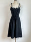 Vintage 1950s Dress - Stunning Black White Linen Lace Doris Dodson Designer Princess Sundress Size S