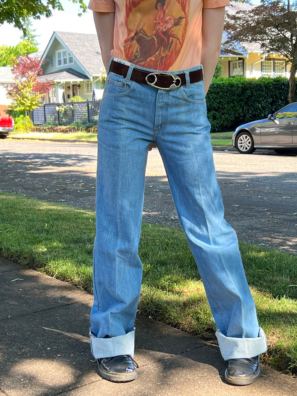1970s Deadstock Flare Jeans - Vintage 70s Big Smith LIGHTNING BOLT Denim Cotton Wide Leg Pants - W28, 29, 31, 32: Choose Your Size