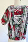 Vintage 1930s to 1940s Tropical Blouse - SUMMERY Middy Top in Saturated Red Green Black Hibiscus Print Size M