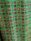 Vintage 1940s to 1950s Dress - Apple/Olive Green w Red + Chartreuse Surreal Cottages Print Belted Shirtwaist Size M