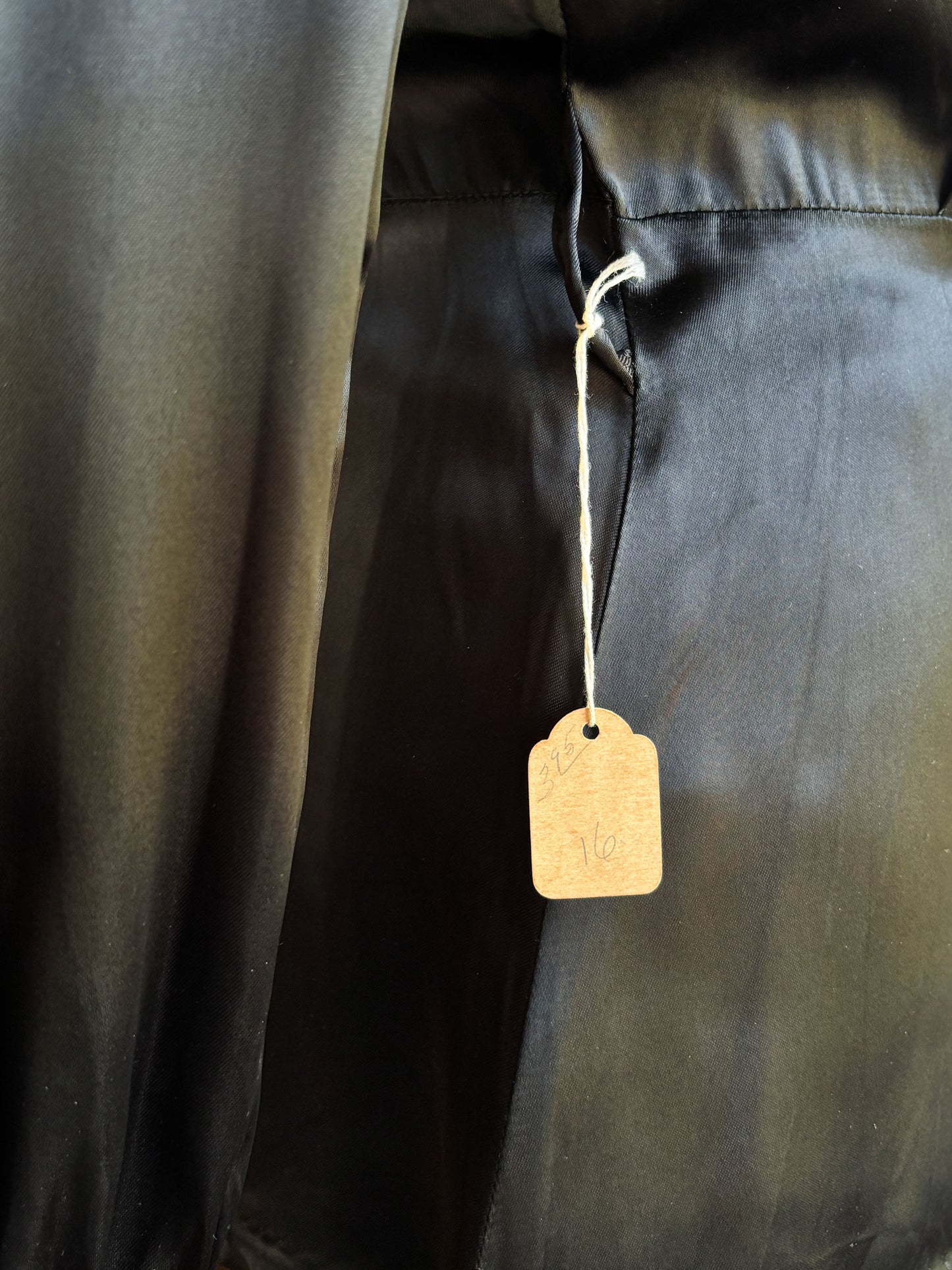 Vintage 1930s to 1940s Wide Leg Pajama Set - NOS! Glossy Black Satin w Gold Bowtie Jacket Palazzo Pants Size M to L