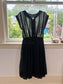 Vintage 1950s Dress - Black Voile Cotton Summer Goth Pintucked Shirtwaist Size M