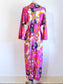 Vintage 1960s Loungewear Dress - Mod Psychedelic Hollywood Vasarrette Lounging Kaftan Size XS to L