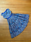 Vintage 1950s to 1960s Dress - Stunning Blue Baroque Print Cotton Full Skirt Sundress Size M to L