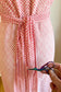 Vintage 1930s Cotton Dress - ADORABLE! Pink Deco Plaid w Era Repairs, Neck Tie, Feed Sack Cotton Sundress Size S