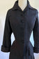 Vintage 1940s Rayon Suit - FAB Black Sculpted Princess Suit w Tartan Trim + "Chain" Buttons As-Is Size S - M