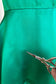 Vintage 1950s to 1960s Dress - GLOWING Emerald Green Silk + Silk Satin Cocktail Dress Size XS to S