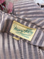 Vintage 1940s to 1950s Dress - Pink Grey Glossy Satin Stripe Rayon Designer Front Metal Zipper Dress Size M