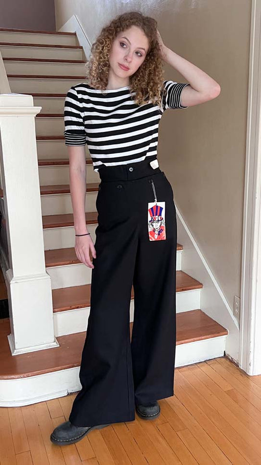 Vintage 1940s WWII Royal Australian Deadstock Navy Wool Twill Sailor Pants w Mega Belled Hems in XS - S - M - L - XL - Rare and Amazing!