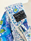 Vintage 1960s to 1970s Maxi Dress - Designer Ramona Rull Boho Blue Purple Lime Cotton Block Print Belted Gown Size XS to M