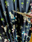 Vintage 1940s Dress - Charming French Poodle Novelty Print Navy Pastel Rayon Swing Dress Size S