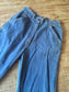 Vintage 1970s Denim Jeans - Medium Blue Cotton Wide Leg Double Booty Zippers Size S Waist 26"/27"