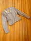 Vintage 1950s Jacket - Volup! Stunning Fawn Speckle Sculpted Blazer w Big Shoulders Size L to XL