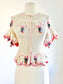 Vintage 1970s 1980s Crochet Blouse - Hand-Made Lim's Pastel Fever Dream 3D Cardigan Top Size XS to M