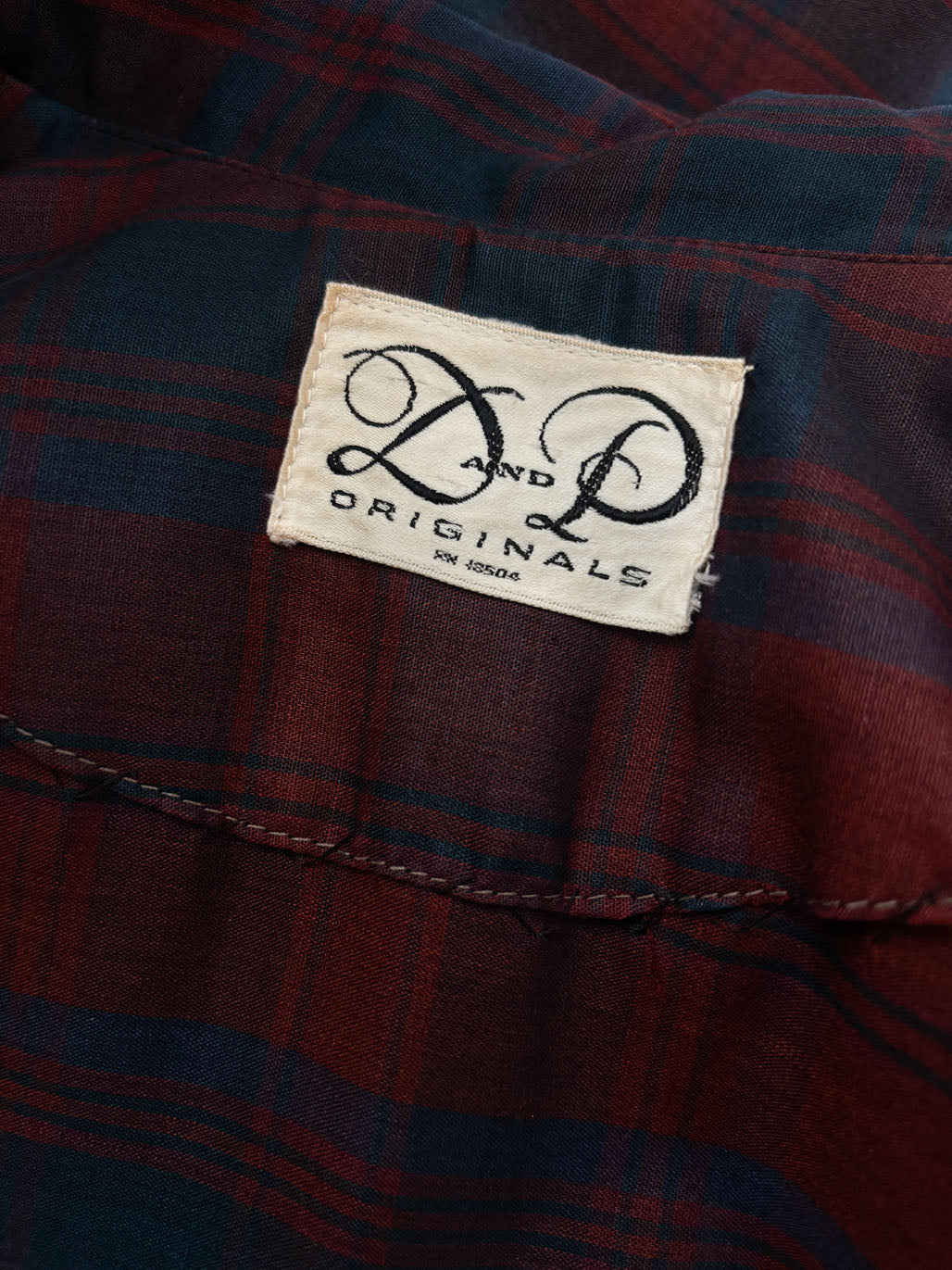 Vintage 1950s to 1960s Dress - Volup! Maroon + Navy Plaid SOFT Cotton Blend Day Dress Size XL