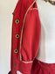 Vintage 1940s to 1950s Suit - Rare! Spectacular Auburn Spice Rayon Velour w Brass Clasps Jacket + Pencil Skirt Size XS to S
