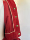 Vintage 1940s to 1950s Suit - Rare! Spectacular Auburn Spice Rayon Velour w Brass Clasps Jacket + Pencil Skirt Size XS to S