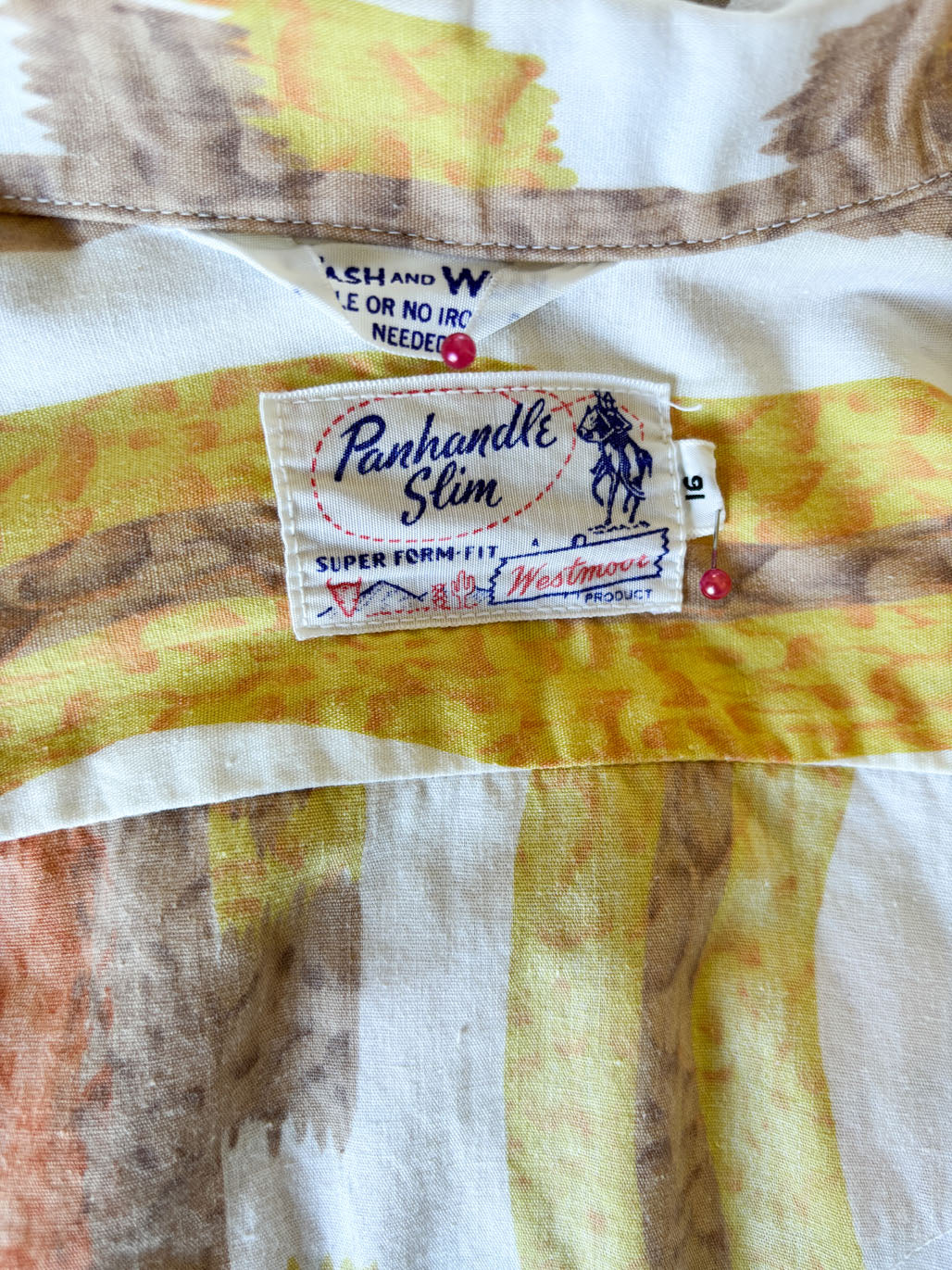 Vintage 1950s Western Blouse - Soft Autumn Hues Cotton Panhandle Slim Fitted Pearl Snap Top Size M