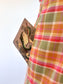 Vintage Early 1960s Coat Dress - Pert Volup! Glenbrooke Autumnal Olive Green Pink Plaid Cotton Blend Shirtwaist Size L to XL