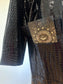 Vintage Early 1960s Wet Look Raincoat - Shiny British Black Vinyl Crocodile Fetish Rainwear All-Weather Coat Size M to L