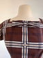 Vintage 1950s Party Dress - Smart Espresso Black White Plaid Cotton w Bowtie Dress Size XS to S