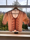 Vintage 1930s Metal Zipper Jacket Blouse - Lingerie Pink Soutache Puff Sleeve Zip-up Top Size XS to Small