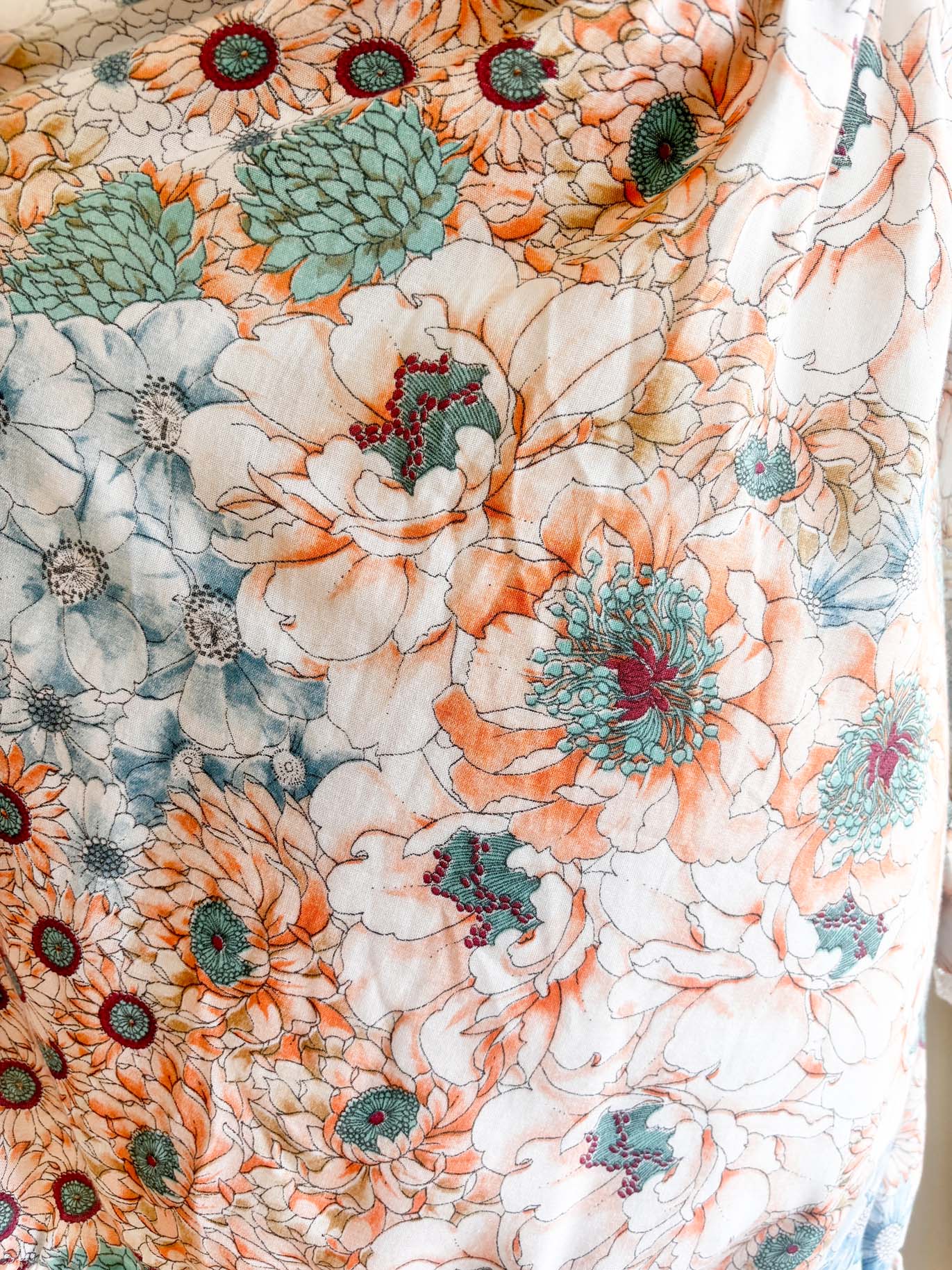 Vintage 1970s Babydoll Dress - Dreamy Soft Cotton Gauze Floral Print Belted Mod Dolly Dress Size S