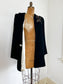 Vintage 1940s Velvet Evening Jacket - Jet Black w Pale Golden Sequin + Rhinestone Shoulders Fits XS to M