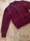 Vintage 1940s Sweater - Wine Red Wool Dark Academia Cardigan w Metal Buttons + Pockets Size XS to M