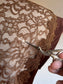 Vintage 1940s Gown - Stunning Bronze Rayon Beauty w Bare Lace Back Full Length Dress Size M