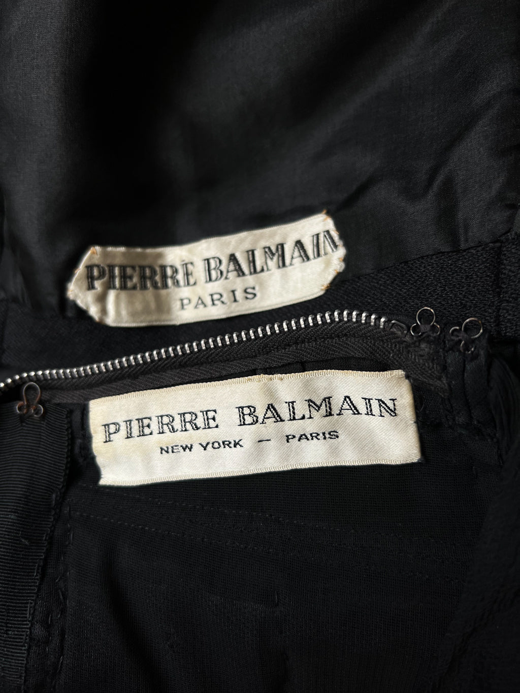 Vintage 1950s PIERRE BALMAIN Dress - Spectacular and Rare Designer French Black Silk + Wool w Matching Cropped Princess Jacket Size XS