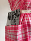 Vintage 1950s to 1960s Shirtwaist - Volup Pert Barbie Pink Plaid Cotton w Hip Pocket Size L to XL