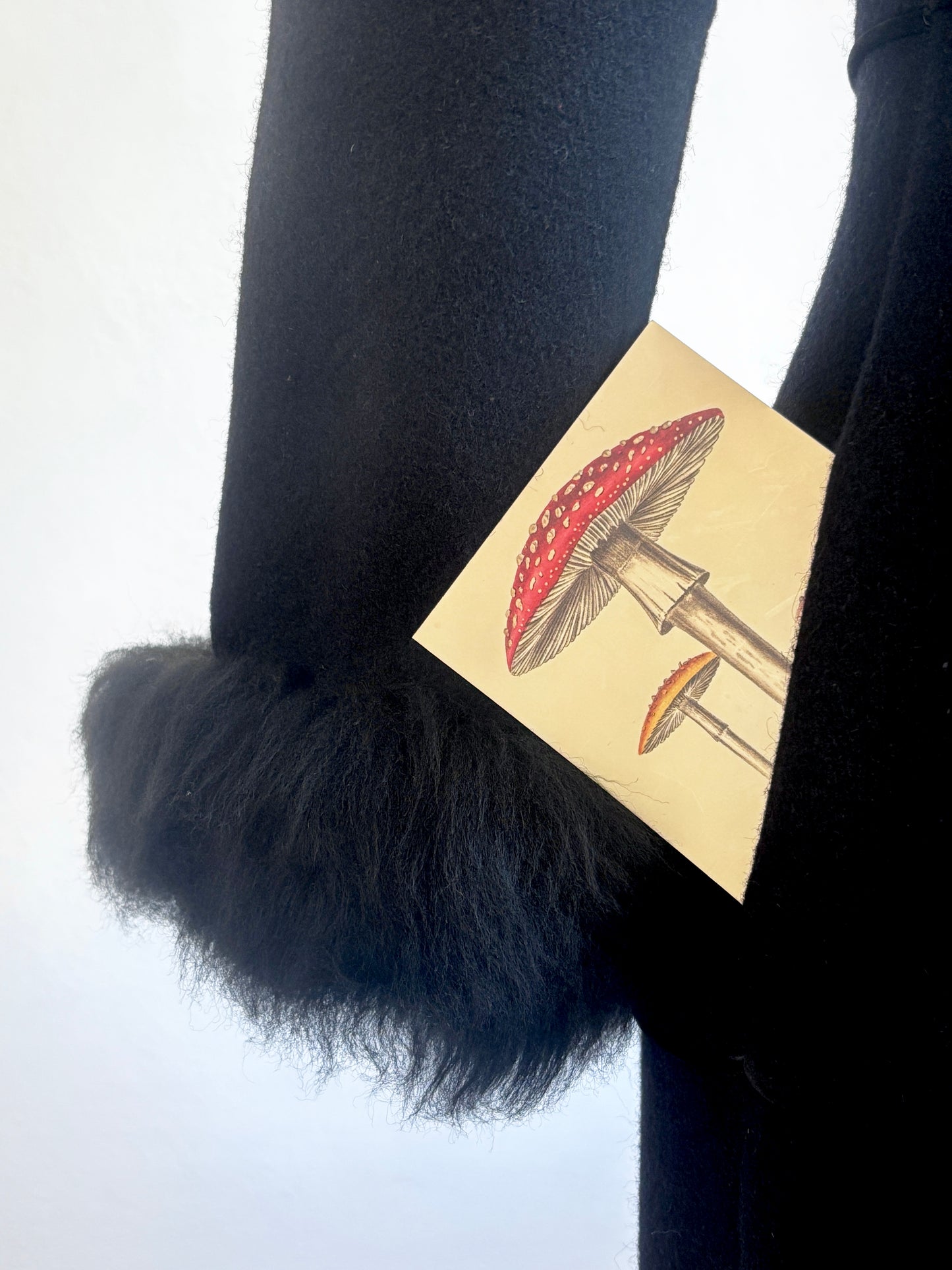 Vintage 1970s Black Shearling Fur Russian Princess Coat - Luxurious Maxi Length Belted Coat Size XS to S