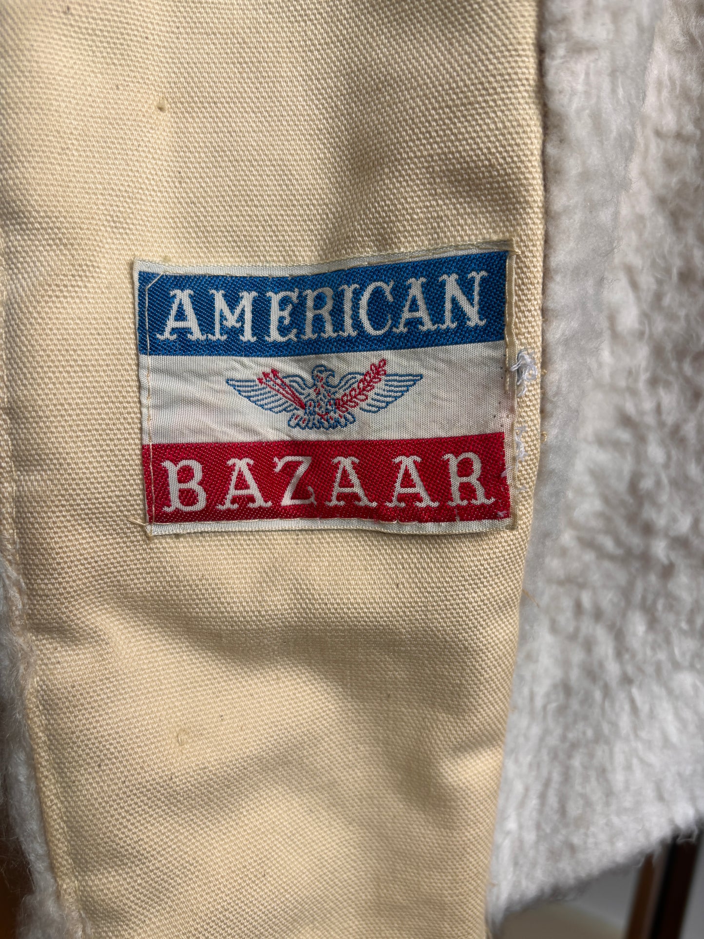 Documented Vintage 1972 Coat - HOODED American Bazaar 1970s Canvas + Faux Fur Princess Coat Size S to M