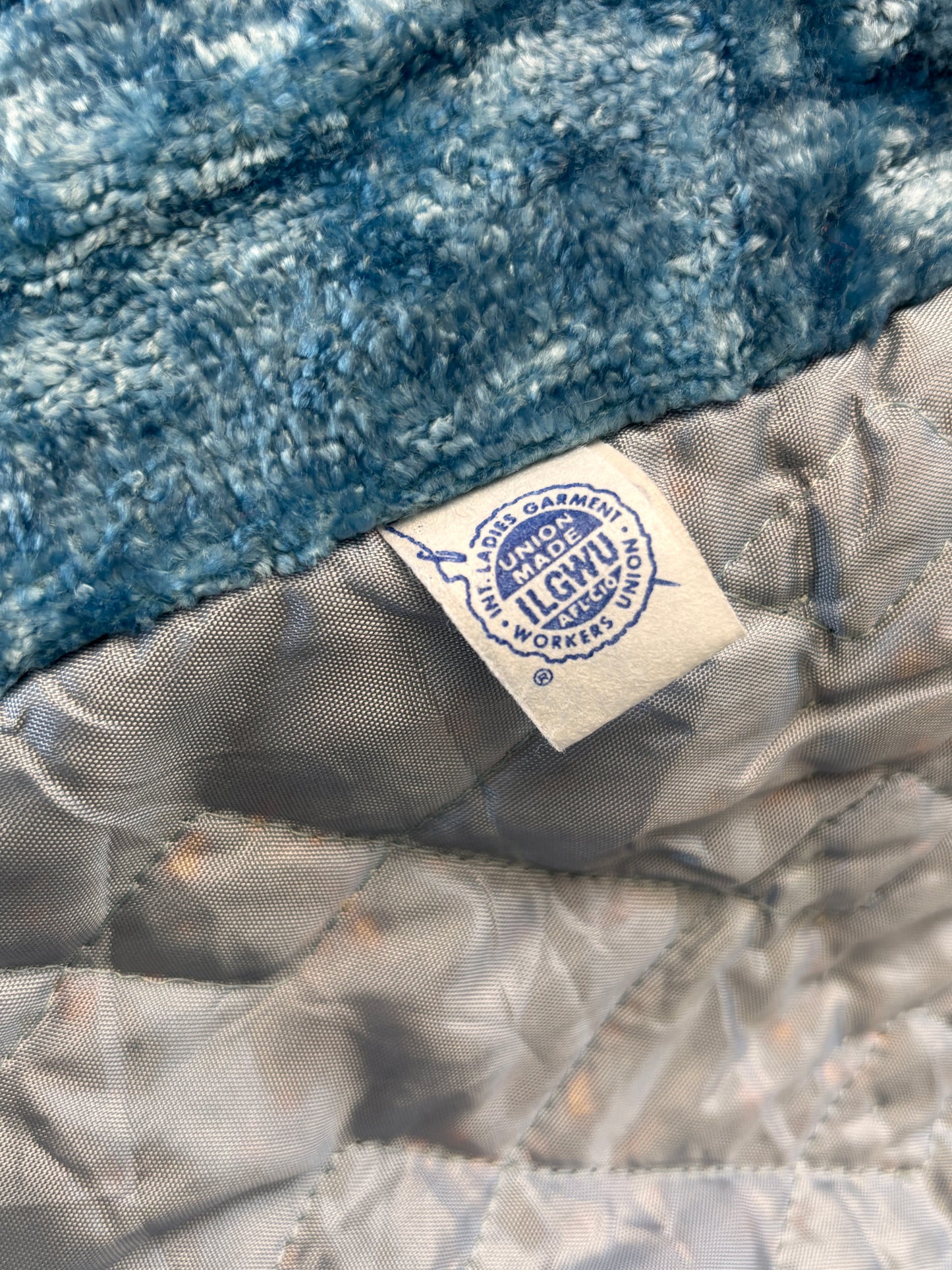 Vintage 1960s to 1970s Velvet Coat - Super Fly Icy Blue Princess Coat w Cinched Waist Size S to M