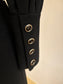 HALF-OFF SALE! Vintage 1940s Princess Coat - Military-Influenced Black Goth Bishop Sleeve Wool Coat w 14 Bakelite Buttons Size XS to S