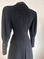 HALF-OFF SALE! Vintage 1940s Princess Coat - Military-Influenced Black Goth Bishop Sleeve Wool Coat w 14 Bakelite Buttons Size XS to S