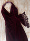 Vintage 1990s Dress - Exquisite Sculpted Wine Red Velvet Designer Cocktail Party Sarong Halter Dress Size S to M