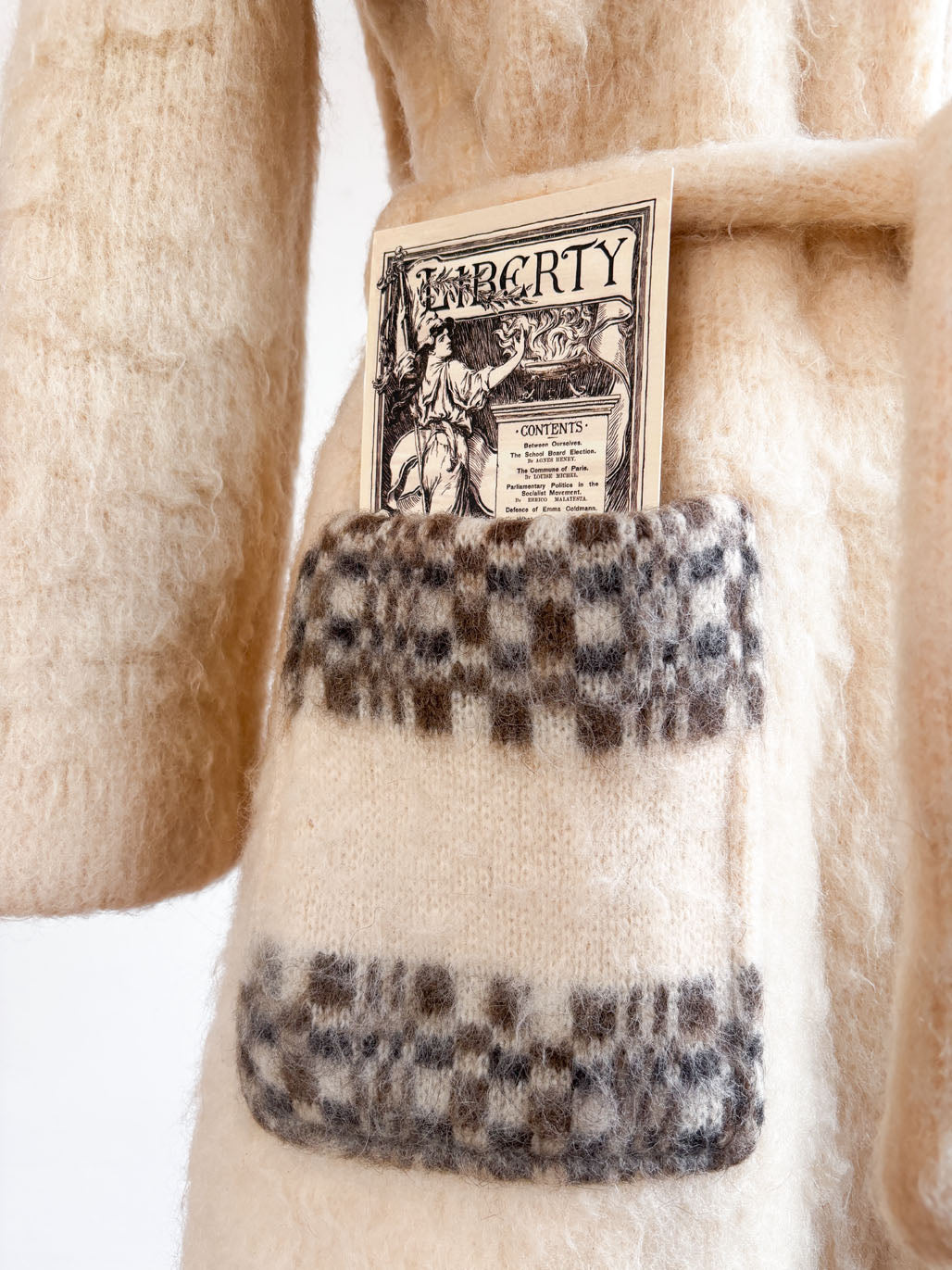 Vintage 1960s to 1970s Icelandic Wool Coat - Darling Neutral Cream + Greige "Icewool" Designer Car Coat w Belt Size M