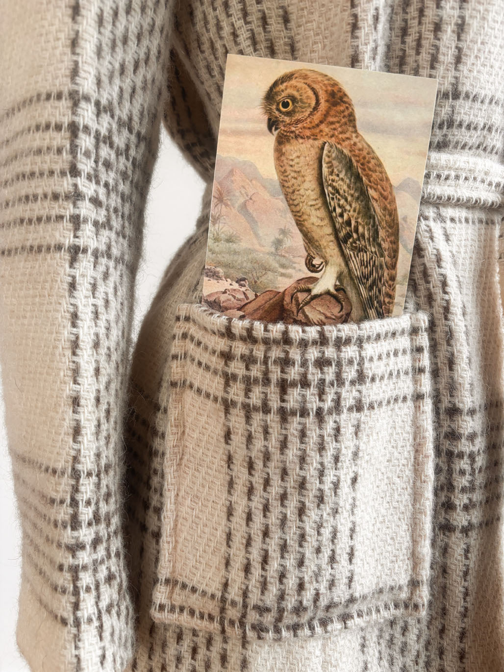 Vintage 1960s to 1970sp Icelandic Wool Princess Coat - Darling Neutral Cream + Tan "Icewool" Designer Car Coat w Belt Size S to M