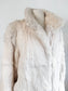 HALF-OFF SALE! Vintage 1970s - 1980s Snowy Ivory Fur Coat - Full-Length Rabbit Designer Coat Apres-Ski Size M