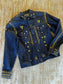 Rare Vintage 1970s Levi's Type III Denim Jacket - Deadstock + Custom Embellished w Studs "Aquarius" Trucker Size M