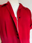 Vintage 1940s Dress - Lipstick Red Rayon Gabardine Front Metal Zipper Shirtwaist w 25 Bakelite Buttons! Size M to L