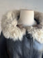 Vintage 1960s to 1970s Leather + Fox Coat - Luxe Black + Silver Arctic Fur Trench Size M to L