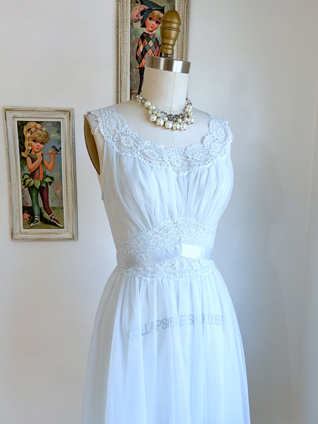 Vintage 1950s Waltz Nightgown - Vanity Fair Pale Blue Double Chiffon Beauty Size