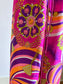 Vintage 1960s to 1970s WILD 3-Pc Pantsuit - PSYCHEDELIC Acid Pink Purple + Citrus Border Print Halter Top, Wrap Wide Leg Pants, Kerchief - Fits Many