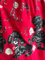 Vintage 1950s Novelty Skirt - Cherry Red French Poodles Eiffel Tower Paris Artist Cotton Flannel Size S