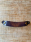 BELTOPIA! Vintage 1950s Violet Belt - Wide Leather Cincher w Double Brass Hardware/Buckles Size S