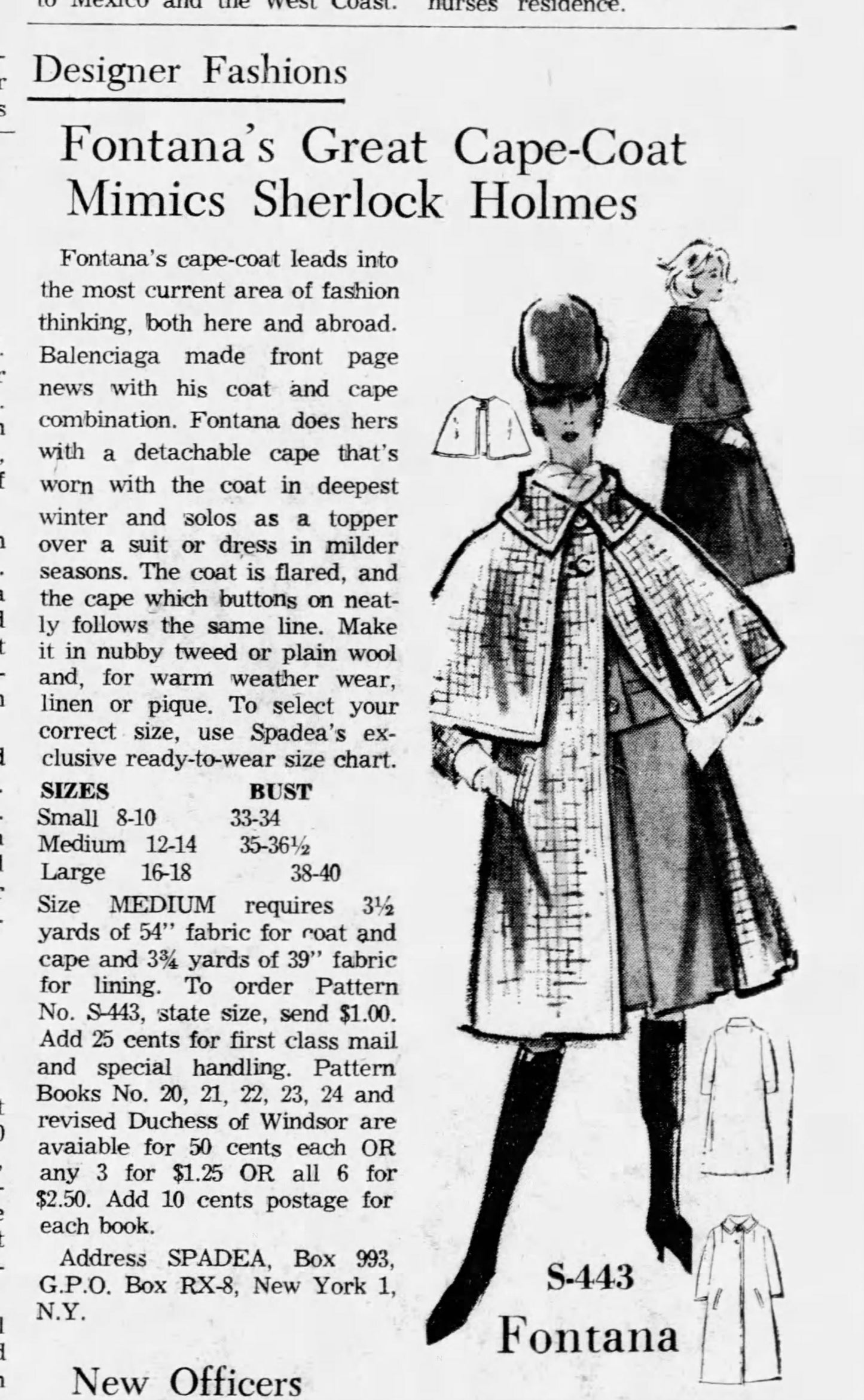 Vintage 1960s Designer Coat w Cape - RARE Sherlock Holmes Black Red Houndstooth Plaid Wool + Large Cloak Coat Size S to M