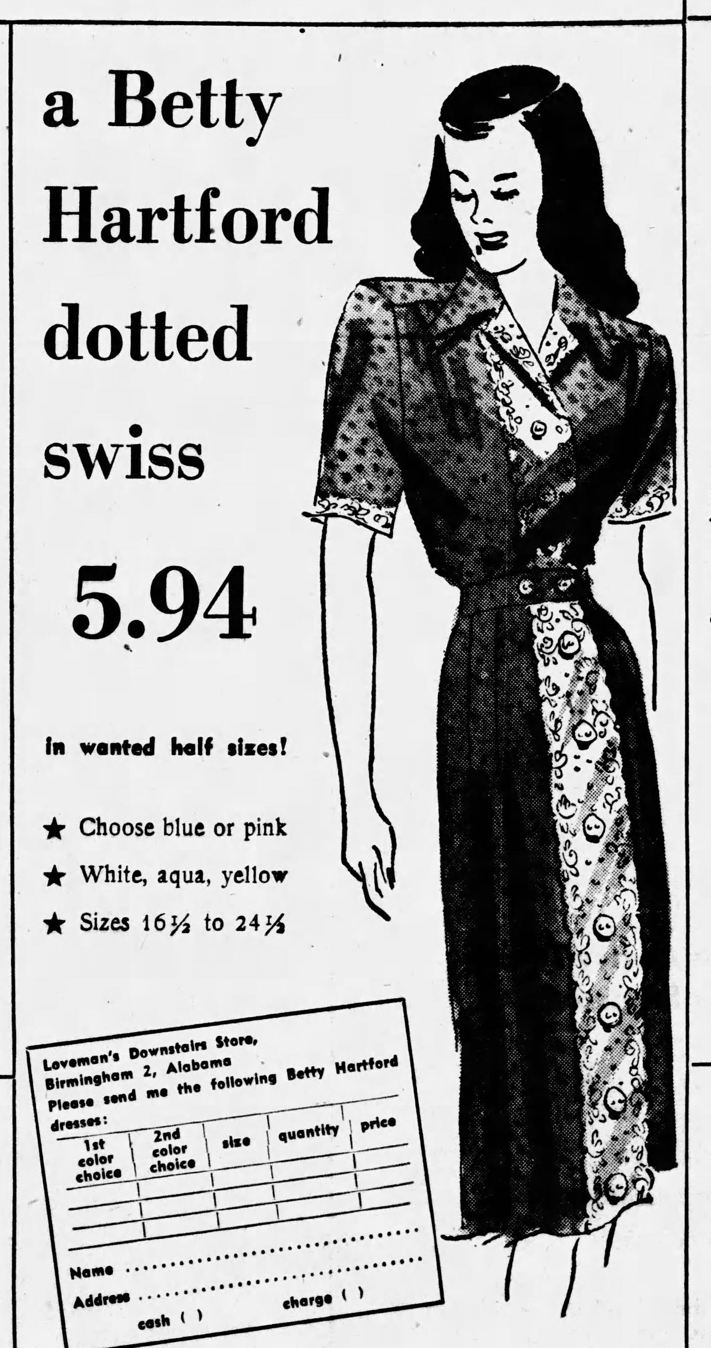 Vintage 1940s Coat Dress - Navy Blue Dotted Swiss Betty Hartford w Embroidery + Cute Buttons Size L to XL